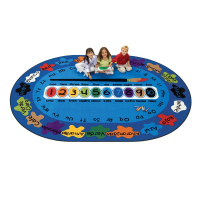 Carpets for Kids Bilingual Paint by Numero Oval Classroom Rug