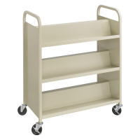 Safco Scoot Double-Sided 6-Shelf School Book Cart, 36" W