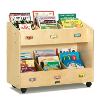 Jonti-Craft 6-Section Mobile Book Display Stand Organizer (example of use)