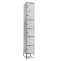 Safco 6-Tier 1-Wide Box Lockers with Legs (Shown in Grey)