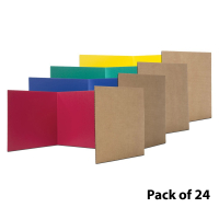 Flipside 48" x 12" Corrugated Cardboard Study Carrel, Assorted, Pack of 24