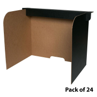 Flipside 47" x 12" Corrugated Cardboard Privacy Study Carrel, Pack of 24