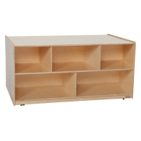 Wood Designs Classroom 10-Space Mobile Shelving Storage Unit, 23.5" H