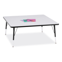 Jonti-Craft Berries 48" x 48" Elementary Square Classroom Activity Table (Shown in Grey / Black)