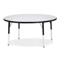 Jonti-Craft Berries 48" D Round Elementary Classroom Activity Table (Shown in Grey/Black)