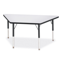 Jonti-Craft Berries 60" W x 30" D Trapezoid-Shaped Elementary Classroom Activity Table (Shown in Grey/Black)
