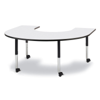 Jonti-Craft Berries 66" W x 60" D Horseshoe-Shaped Mobile Classroom Activity Table (Shown in Grey/Black)