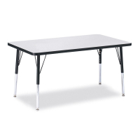 Jonti-Craft Berries 48" x 30" Rectangle Classroom Activity Table (Shown in Grey / Black)