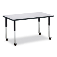 Jonti-Craft Berries 36" x 24" Mobile Rectangle Classroom Activity Table (Shown in Grey / Black)