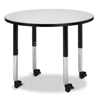 Jonti-Craft Berries 36" D Mobile Round Classroom Activity Table (Shown in Grey / Black)