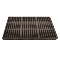 NoTrax Niru Cushion-Ease 3' x 5' Rubber Modular Fire Retardant Anti-Fatigue Floor Mat, Black