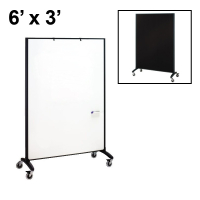 Quartet Motion Dry Erase / Fabric Tackboard 6' x 3' Reversible Mobile Divider
