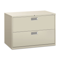 HON Brigade 692LQ 2-Drawer 42" Wide Lateral File Cabinet, Letter & Legal Size, Light Gray