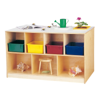 Jonti-Craft Mobile Twin Cubbie Classroom Island Storage (example of use, paper trays sold separately)