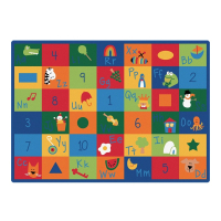 Carpets for Kids Learning Blocks Alphabet & Numbers Classroom Rug