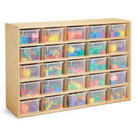 Jonti-Craft Young Time 25-Cubby Storage Unit with Clear Bins