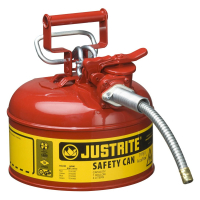 Justrite Type II AccuFlow 1 Gallon 5/8" Hose Steel Safety Can (Shown in Red)