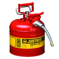 Justrite Type II AccuFlow 2 Gallon 5/8" Hose Steel Safety Can (Shown in Red)