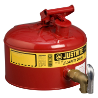 Justrite 7225150 Type I 2.5 Gallon Shelf Dispensing Safety Can, Red
