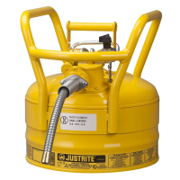 Type II AccuFlow DOT 2.5 Gallon Steel Safety Can, 5/8" Hose, Yellow