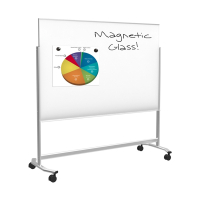 Best-Rite Visionary Move 6' x 4' Mobile Glass Whiteboard, Magnetic