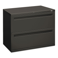 HON Brigade 782LS 2-Drawer 36" Wide Lateral File Cabinet, Letter & Legal Size, Charcoal