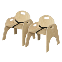 Wood Designs Woodie 11" H Classroom Chair with Belt Strap, 2-Pack