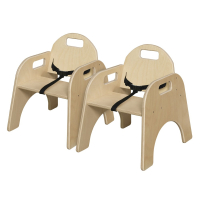 Wood Designs Woodie 9" H Classroom Chair with Belt Strap, 2-Pack