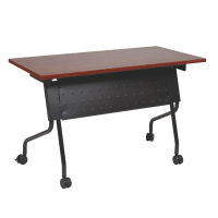 Office Star 84224 48" W x 24" D Nesting Training Table (Shown in Cherry Top / Black Legs)