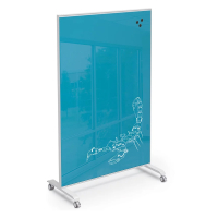 Mooreco Essentials Hierarchy 3' x 4' Grow & Roll Magnetic Glass Reversible Mobile Whiteboard