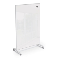 Mooreco Essentials Hierarchy 4' x 6' Grow & Roll Magnetic Glass Reversible Mobile Whiteboard, White