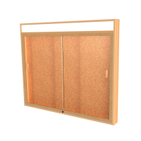 Waddell Legacy 885 Series Lighted Header Display Case 50"W x 42"H x 4"D (Shown with Cork)