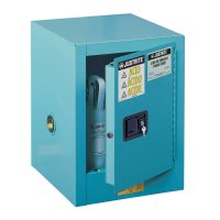 Just-Rite Sure-Grip EX 890422 Countertop Self Close One Door Corrosives Acids Steel Safety Cabinet, 4 Gallons, Blue (manual closing door shown)