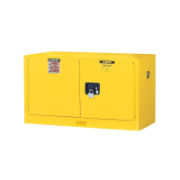 Justrite Sure-Grip EX Piggyback 17 Gal Flammable Storage Cabinet (Shown in Yellow, Padlock Not Included)