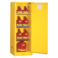 Justrite Sure-Grip EX Slimline 22 Gal Self-Closing Flammable Storage Cabinet (Shown in Yellow, Padlock Not Included)