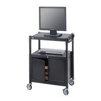 Safco 8943BL AV Adjustable Steel Cart with Cabinet (example of use) 