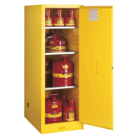 Justrite Sure-Grip EX Deep Slimline 54 Gal Flammable Storage Cabinet (Shown in Yellow)