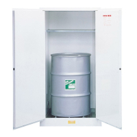 Just-Rite 8962053 Flammable Waste Vertical Two Door Drum Safety Cabinet, 55 Gallon Drum, White