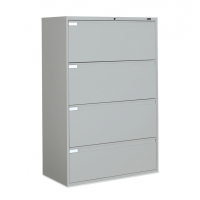 Global 9336P-4F1H 4-Drawer 36" Wide Lateral File Cabinet, Letter & Legal (Shown in Light Grey)