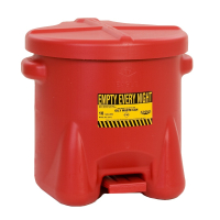 Eagle 10 Gallon Polyethylene Oily Waste Safety Can with Foot Lever (red)