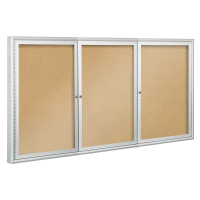 Best-Rite Outdoor 3 Door 8' x 4' Silver Enclosed Bulletin Board Cabinet