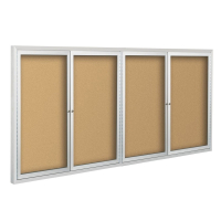 Best-Rite 95HAM Deluxe Indoor 12 x 4 Enclosed Bulletin Board Cabinet (Shown in Natural Cork)