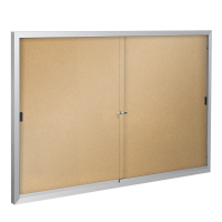 Best-Rite 95SAF Deluxe Indoor 5 x 4 Enclosed Bulletin Board Cabinet (Shown in Natural Cork)