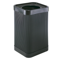 Safco At-Your-Disposal 38 Gal. Square Trash Receptacle, Black