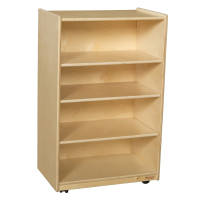 Wood Designs School Childrens Classroom 4-Shelf Mobile Storage Unit, Adjustable