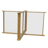 Wood Designs 45.75" W x 45.75" D x 25" H Freestanding 4-Person Clear Polycarbonate Tabletop Divider Partition