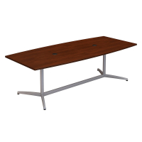 Bush 8 ft Boat-Shaped Conference Table with Metal Base (Shown in Hansen Cherry)