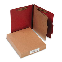 Acco 4-Section Letter Pressboard 25-Point Classification Folders, Earth Red, 10/Box