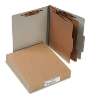 Acco 6-Section Letter Pressboard 25-Point Classification Folders, Mist Gray, 10/Box