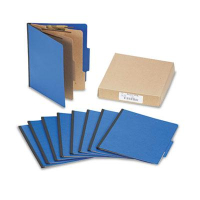 Acco 6-Section Letter Presstex 20-Point Classification Folders, Dark Blue, 10/Box